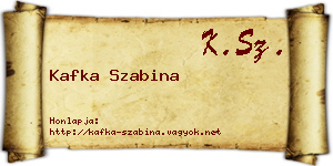 Kafka Szabina névjegykártya