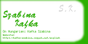 szabina kafka business card
